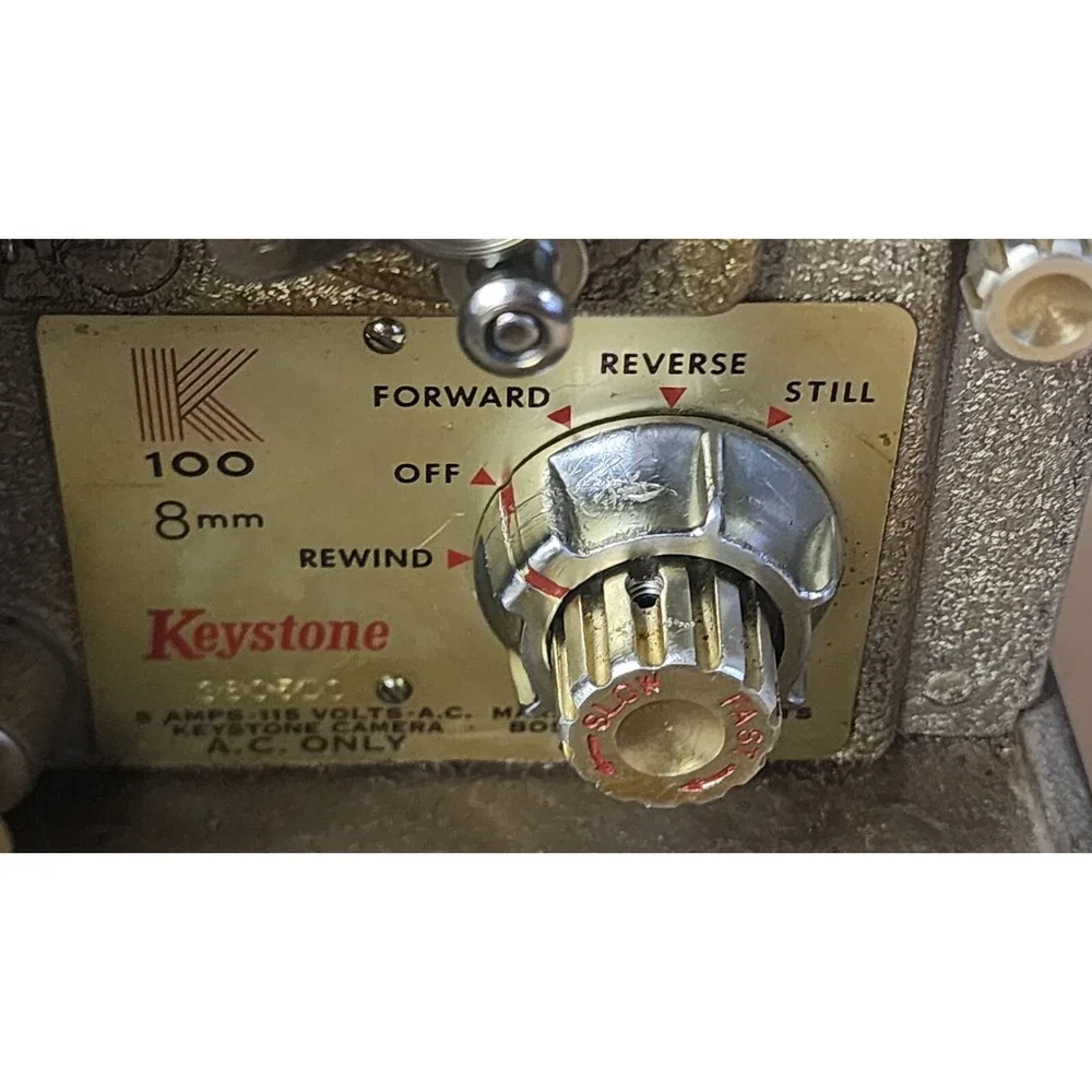 VINTAGE KEYSTONE 8MM FILM‎ PROJECTOR MODEL K-100 POWERS ON SEEMS TO WORK AS IS